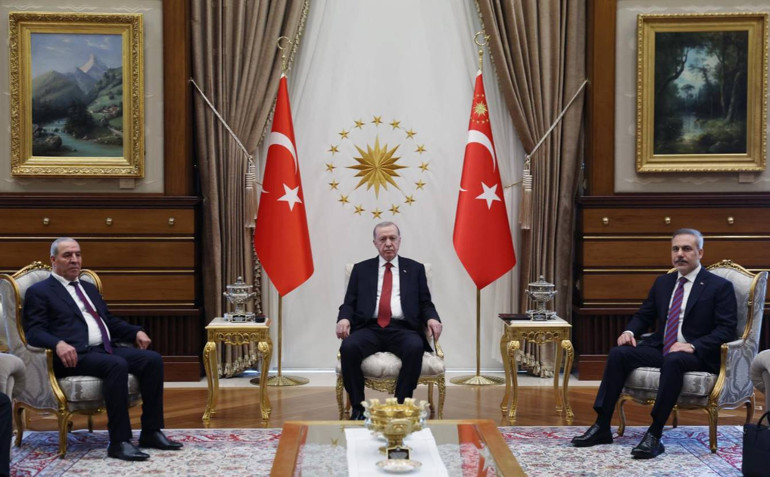 Cumhurbaşkanı Erdoğan ve Hüseyin eş-Şeyh görüşmesi