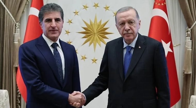 Başkan Erdoğan Ne&ccedil;irvan Barzani ile g&ouml;r&uuml;şt&uuml;