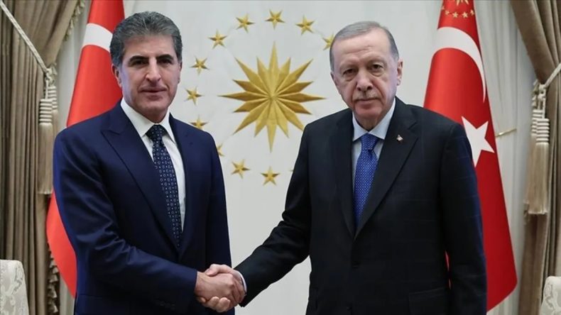 Başkan Erdoğan Ne&ccedil;irvan Barzani ile g&ouml;r&uuml;şt&uuml;