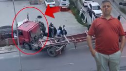 Beylikd&uuml;z&uuml;'nde TIR'ın &ccedil;arptığı yaya hayatını kaybetti; kaza kamerada