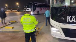 Bursa'da Bayram Tatili &Ouml;ncesi Terminalde Trafik Denetimi
