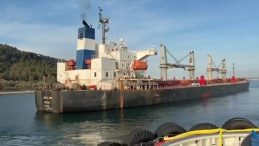 &Ccedil;anakkale Boğazı'nda makina arızası yapan gemi karaya oturdu