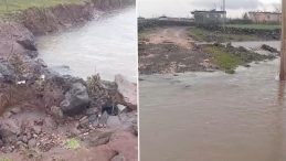 Diyarbakır&rsquo;da sağanak sonrası dere taştı, yol su altında kaldı