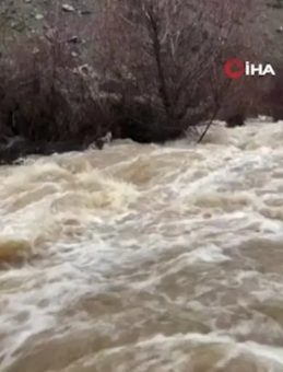 Elazığ'da Yağış Sonrası Dere Coştu