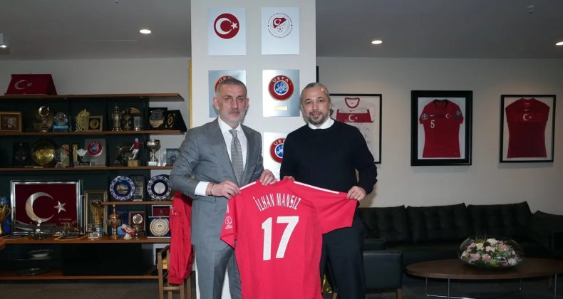 Eski milli futbolcu İlhan Mansız'dan TFF Başkanı Hacıosmanoğlu'na ziyaret