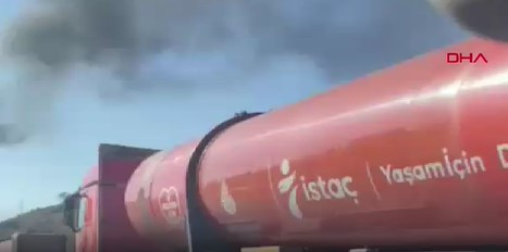 Eyüpsultan Kuzey Marmara Otoyolu'nda TIR Yangını