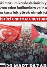 Filistin&rsquo;e Destek Platformu, Gazze i&ccedil;in 29 Mart&rsquo;ta Fatih&rsquo;te y&uuml;r&uuml;y&uuml;ş d&uuml;zenleyecek
