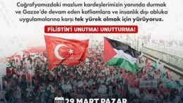 Filistin&rsquo;e Destek Platformu, Gazze i&ccedil;in 29 Mart&rsquo;ta Fatih&rsquo;te y&uuml;r&uuml;y&uuml;ş d&uuml;zenleyecek