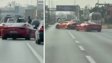 G&ouml;r&uuml;nt&uuml;lerin ardından ekipler harekete ge&ccedil;ti: İki l&uuml;ks aracın s&uuml;r&uuml;c&uuml;lerine 100 bin lira ceza, ehliyetlere el konuldu