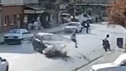 Hatay'da Y&uuml;rek Sızlatan G&ouml;r&uuml;nt&uuml;ler! Araca Ok Gibi Saplanan Motosikletli Havada Taklalar Attı