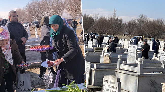 Iğdır'da '&ouml;l&uuml;ler bayramı' geleneği yaşatılıyor: B&ouml;lge halkı sabah saatlerinde gidiyor