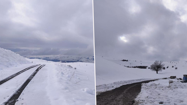 İl&ccedil;ede kar s&uuml;rprizi: 'Mart ayında yağan kar bereket getirecek'
