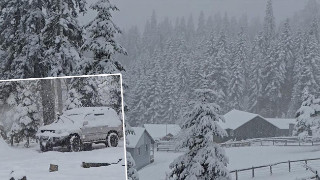 Kar yağışıyla her yer beyaza büründü: Kar kalınlığı 40 santimetreye ulaştı