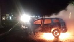 Kaza yapan ara&ccedil; alevlere teslim oldu