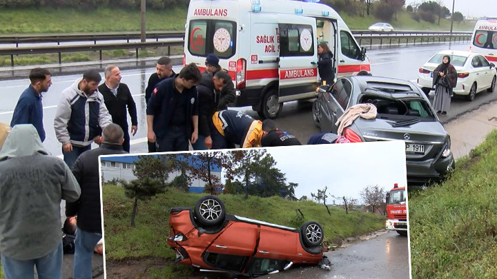 Kaza Yapan Otomobile Başka Ara&ccedil; &Ccedil;arptı: 2'si &Ccedil;ocuk 7 Yaralı