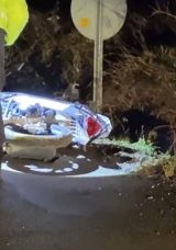 Kontrolden &Ccedil;ıkan Motosiklet Devrildi: 1 &Ouml;l&uuml;