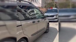 L&uuml;leburgaz'da ticari ara&ccedil; park halindeki otomobillere &ccedil;arptı