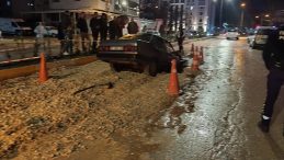 Otomobil alt yapı &ccedil;ukuruna d&uuml;şt&uuml;: 1 yaralı