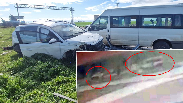 &Ouml;ğrenci servis minib&uuml;s&uuml; ile otomobil &ccedil;arpıştı: 13 yaralı