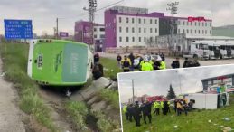 Samsun'da &Ouml;ğretmen ve &Ouml;ğrencileri Taşıyan Otob&uuml;s Devrildi: 11 Yaralı