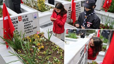 Samsun'da y&uuml;rekleri sızlatan an: Hi&ccedil; g&ouml;rmediği şehit dayısının fotoğrafını &ouml;p&uuml;p, defalarca okşadı