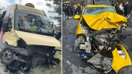 Sarıyer'de feci kaza! Taksiyle yolcu minib&uuml;s&uuml; &ccedil;arpıştı: 1 &ouml;l&uuml;, 4 yaralı