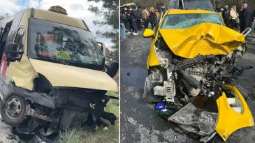 Sarıyer'de feci kaza! Taksiyle yolcu minib&uuml;s&uuml; &ccedil;arpıştı: 1 &ouml;l&uuml;, 4 yaralı