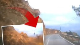 Seyir halindeki cipin &uuml;zerine kaya par&ccedil;aları d&uuml;şt&uuml;: Dehşet anları ara&ccedil; kamerasında