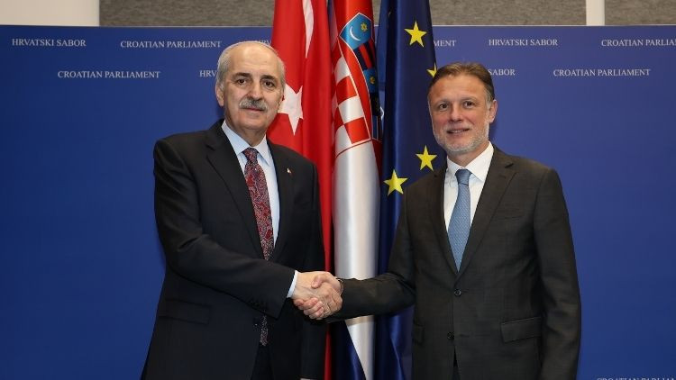 TBMM Başkanı Kurtulmuş, Hırvatistan Meclis Başkanı Jandrokovic ile g&ouml;r&uuml;şt&uuml;