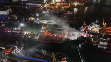 Tuzla'da Kuru Y&uuml;k Gemisinde Yangın
