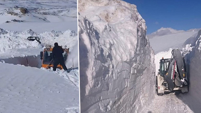 Van'ın İran Sınır Hattındaki Askeri &Uuml;s B&ouml;lgelerinde M&uuml;cadele: Kar Kalınlığı 4 Metreyi Aştı
