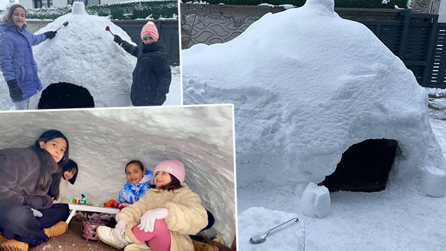 Yoğun kar yağışını fırsata &ccedil;evirdiler: Kar kalınlığı 30 santimetreyi buldu! 'Kuzey Kutbu'ndaymış gibi hissediyoruz'