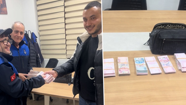 Yolda y&uuml;r&uuml;rken &ccedil;anta buldu: 176 bin lirayı sahibine ulaştırdı