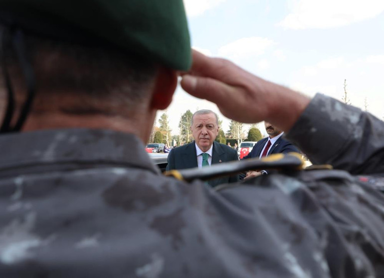 Cumhurbaşkanlığı Külliyesinde düzenlenen tören.