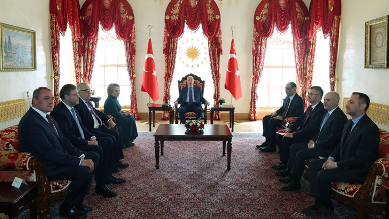 Cumhurbaşkanı Erdoğan ve Rusya Federasyon Konseyi Başkanı görüşme anı