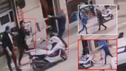 Adana&rsquo;da dehşet anları! Bı&ccedil;aklı saldırı g&uuml;venlik kamerasına yansıdı: Sandalye ile kendini savundu ama&hellip;