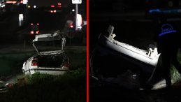 Ankara'da Feci Kaza: Kontrol&uuml;n&uuml; Kaybeden Ara&ccedil; Takla Attı! 1 &Ouml;l&uuml;, 2 Yaralı