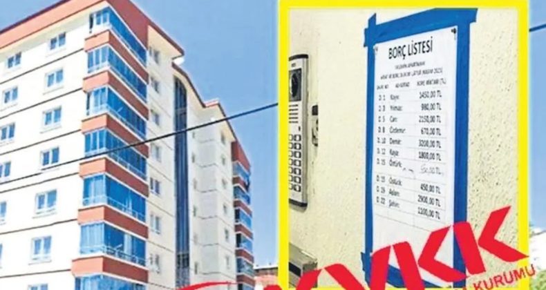Apartman sakinlerine ait bor&ccedil; bilgileri ortak yerlere asılamayacak