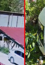 Artvin'de otomobile &ccedil;arpan minib&uuml;s&uuml;n şarampole u&ccedil;tuğu kaza kamerada!