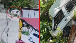 Artvin'de otomobile &ccedil;arpan minib&uuml;s&uuml;n şarampole u&ccedil;tuğu kaza kamerada!