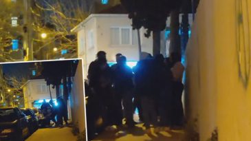 Asker eğlencesi kavgaya d&ouml;n&uuml;şt&uuml;: İki grup arasında &ccedil;ıkan kavga kamerada