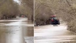 Baraj Kapakları A&ccedil;ılınca Kızılırmak Nehri Taştı, K&ouml;y&uuml; Su Bastı, Ulaşım Kapandı