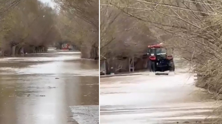 Baraj Kapakları A&ccedil;ılınca Kızılırmak Nehri Taştı, K&ouml;y&uuml; Su Bastı, Ulaşım Kapandı