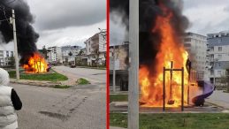Batman&rsquo;da y&uuml;rekler ağza geldi! &Ccedil;ocuk parkında yangın &ccedil;ıktı: Kaydırak birden alev topuna d&ouml;nd&uuml;