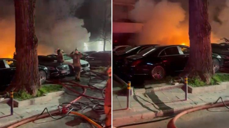 Beşiktaş'ta 15 l&uuml;ks ara&ccedil; yandı! Kundaklama ş&uuml;phesi