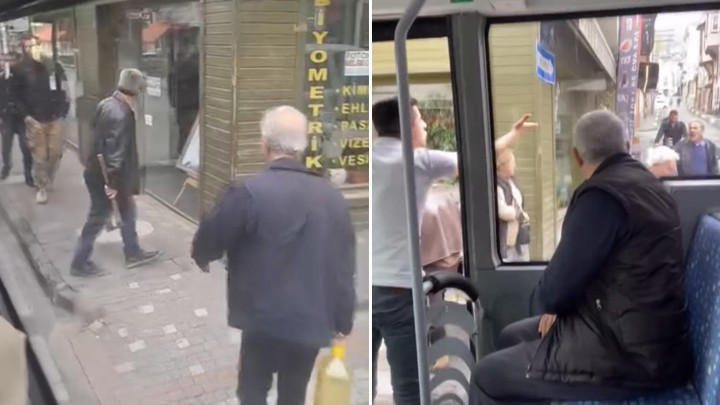 Bursa'da Trafikte Dehşet! Baltayla Otob&uuml;s Şof&ouml;r&uuml;n&uuml;n &Uuml;zerine Y&uuml;r&uuml;d&uuml;