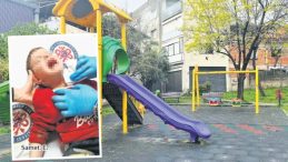&Ccedil;ocuk parkında dehşeti yaşattı