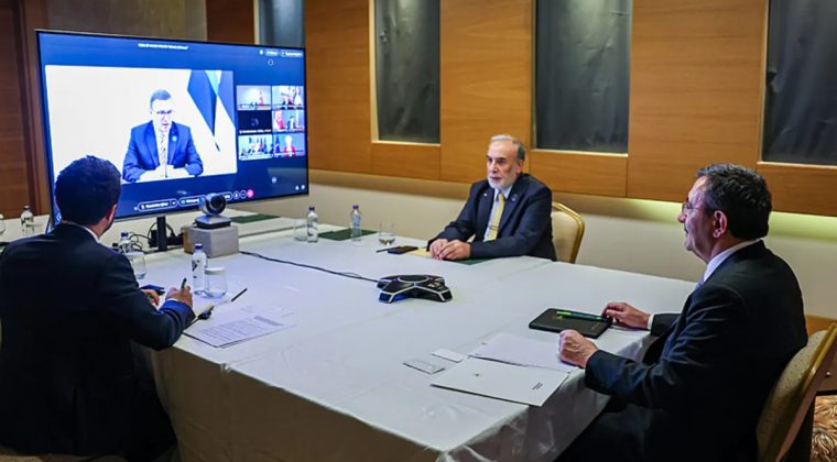 Cumhurbaşkanı Yardımcısı Yılmaz, H&uuml;rm&uuml;z Boğazı'na ilişkin &ccedil;evrim i&ccedil;i toplantıya katıldı