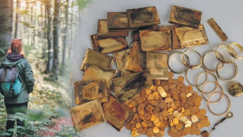 Dağda Y&uuml;r&uuml;rken Hazine Buldular