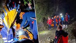 Dengesini kaybeden gen&ccedil;, 30 metrelik u&ccedil;uruma d&uuml;şt&uuml;, film gibi operasyonla kurtarıldı